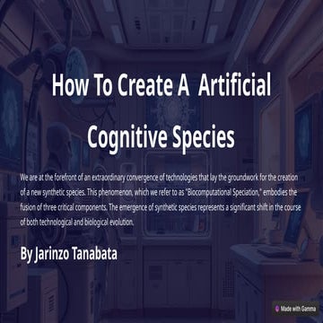 How To Create An Artificial Cognitive Species: Jarinzo Tanabata | PPTX