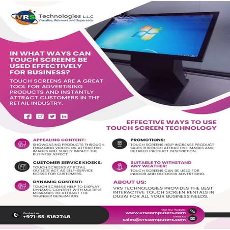How to Effectively use a Touch Screen in Business?