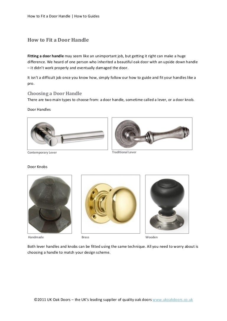 How to fit a door handle