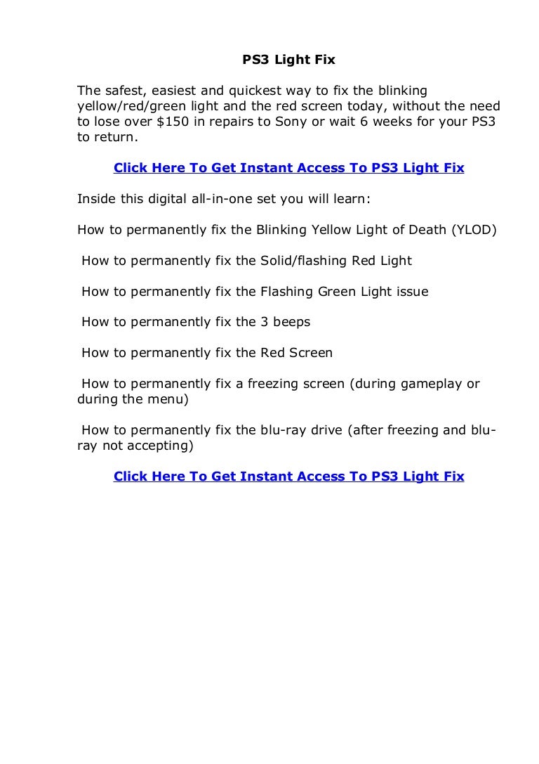How To Fix Ps3 Yellow Light Of Death Tutorial