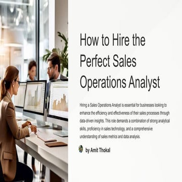 How to Hire the Perfect Sales Operations Analyst