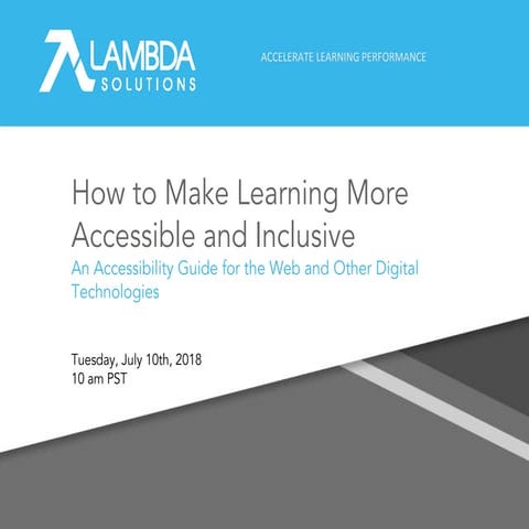 How to Make Learning Accessible and Inclusive