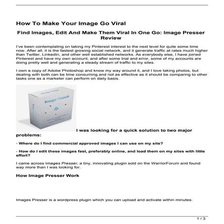 How To Make Your Image Go Viral