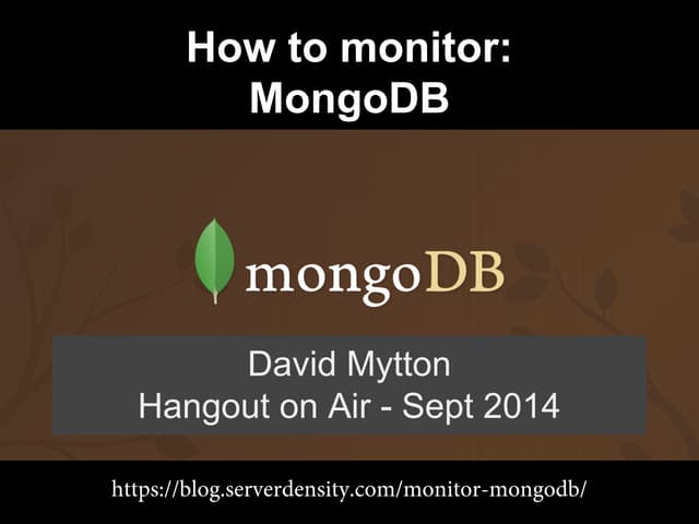 How to monitor MongoDB