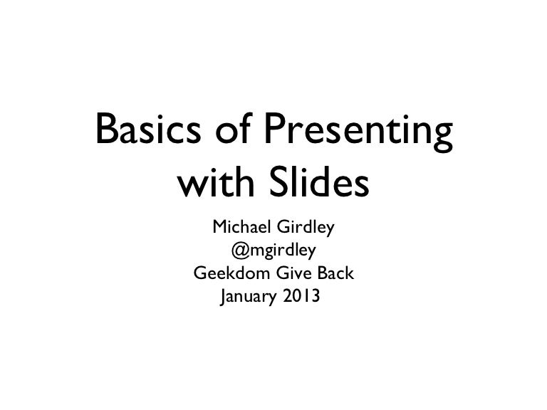 How to present with slides