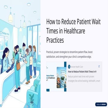 How to Reduce Patient Wait Times in Healthcare Practices | PPTX