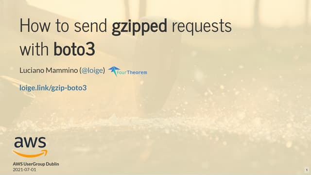 How to send gzipped requests with boto3