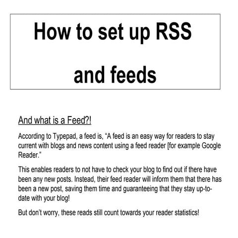 How To Set Up A Feed