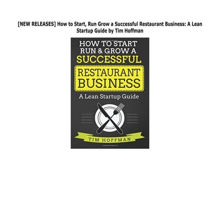 [NEW RELEASES] How to Start, Run Grow a Successful Restaurant Business ...
