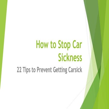 How to Stop Car Sickness