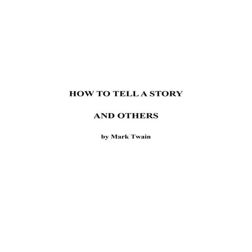 How to tell a story by Mark Twain | PDF