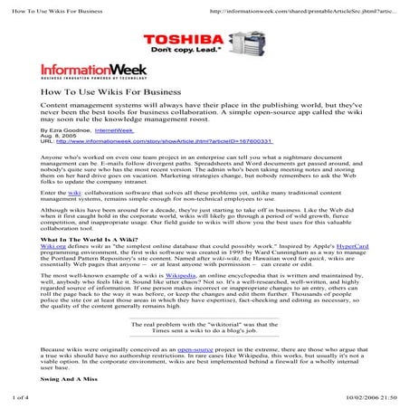 How To Use Wikis For Business