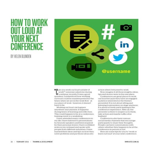 How to Work Out Loud at your Next Conference