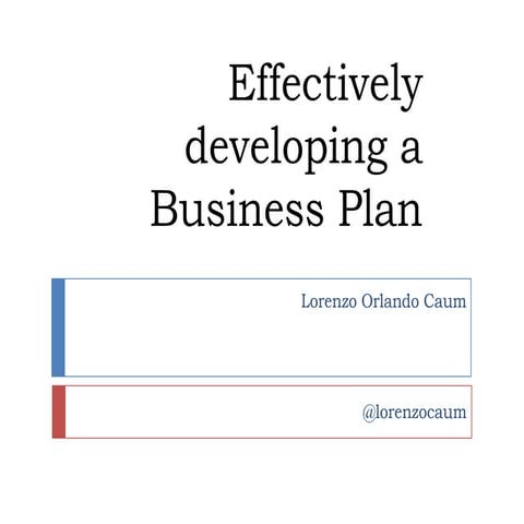 How to write a business plan