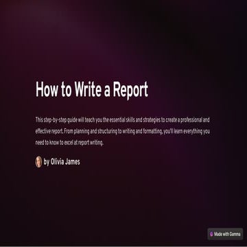 How to Write a Report? - Slideshare