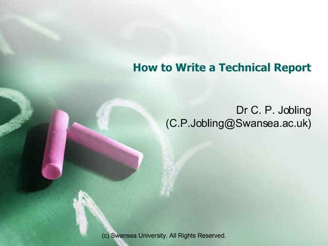 How to Write a Technical Report