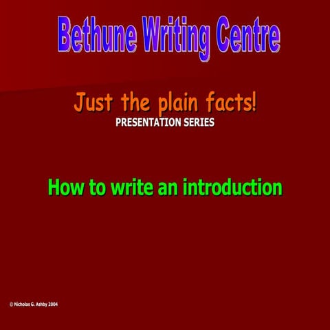 How To Write An Introduction