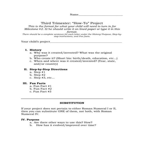 How To Project Outline