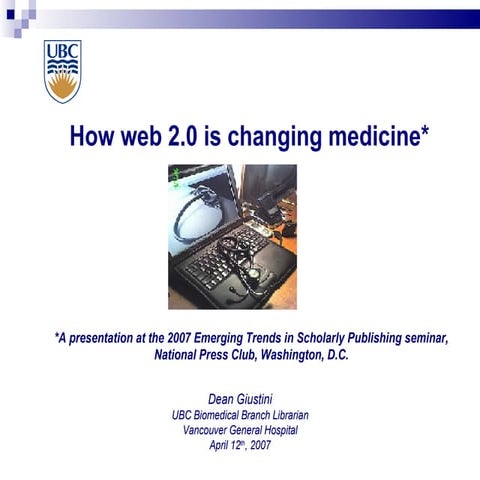 How web 2.0 is changing medicine