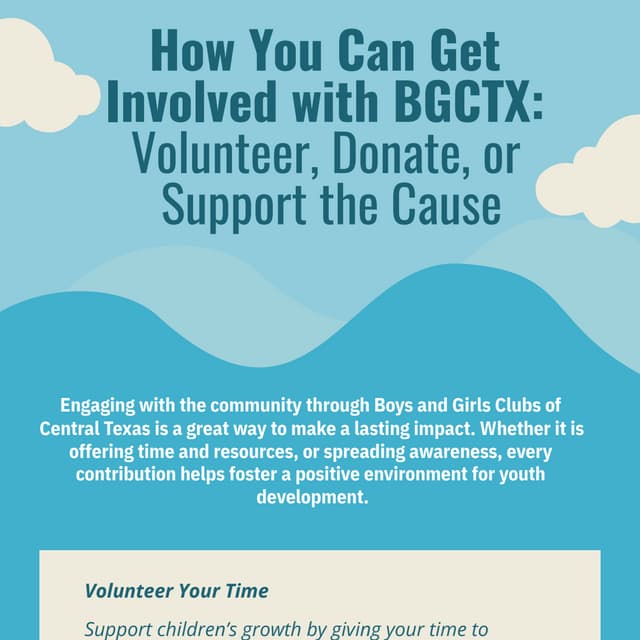 How You Can Get Involved with BGCTX: Volunteer, Donate, or Support the Cause