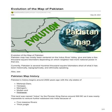 How2havefun.com evolution of the map of pakistan