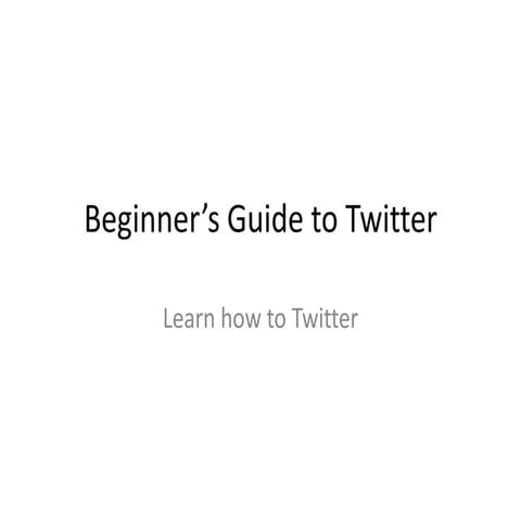 Twitter for Beginners