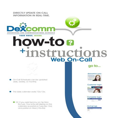 Dexcomm How to -Web OnCall