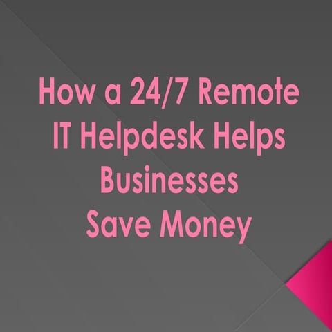 How a 24/7 Remote IT Helpdesk Helps Businesses Save Money | PPTX