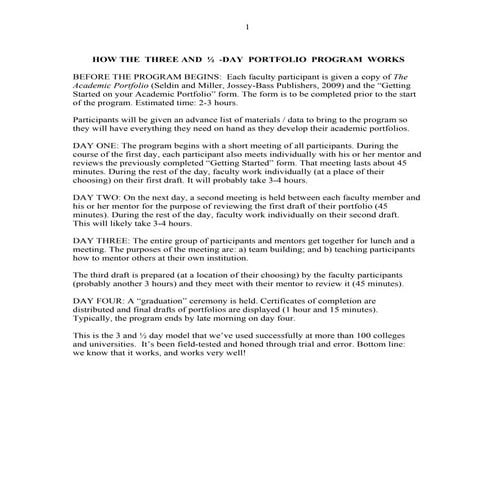 How academic portfolio program works