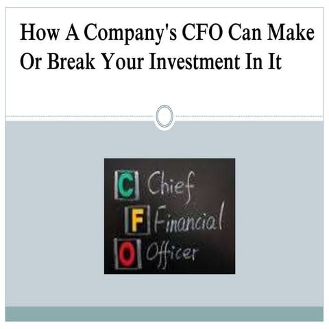 CFO 1 pager | PDF