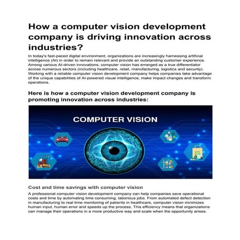 How a computer vision development company is driving innovation across industries?.pdf