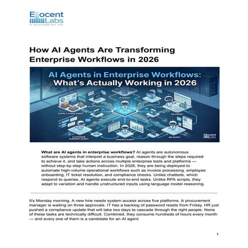 How AI Agents Are Transforming Enterprise Workflows in 2026 | PDF