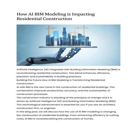 How AI BIM Modeling is Impacting Residential Construction.