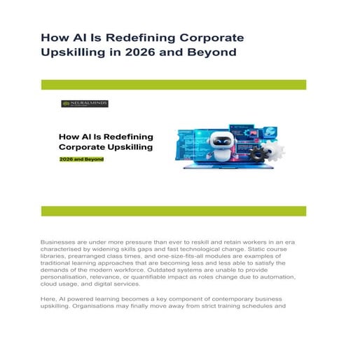 How AI Is Redefining Corporate Upskilling in 2026 and Beyond | PDF
