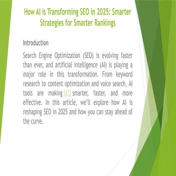 How AI is Transforming SEO in 2025: Smarter Strategies for Smarter Rankings