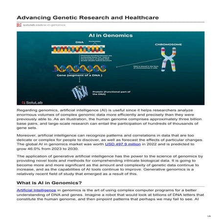 AI in Genomics: Redefining the Future of Medicine | PDF
