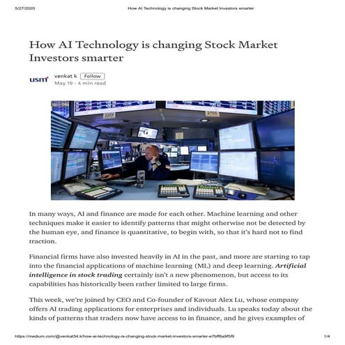 How ai technology is changing stock market investors smarter