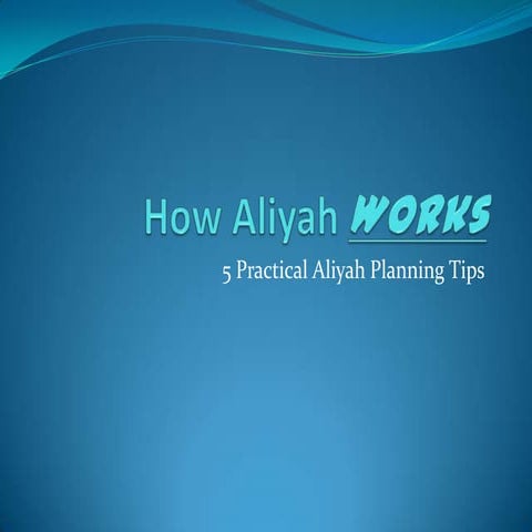 How aliyah works