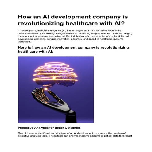 How an AI development company is revolutionizing healthcare with AI?.pdf