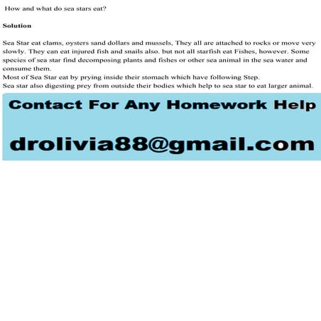 How and what do sea stars eatSolutionSea Star eat clams, oyste.pdf