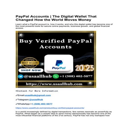 How And Where To Buy Verified PayPal Accounts New 2025 247.docx