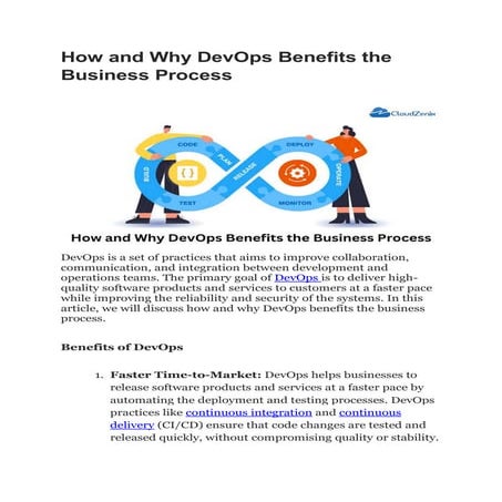 How and Why DevOps Benefits the Business Process