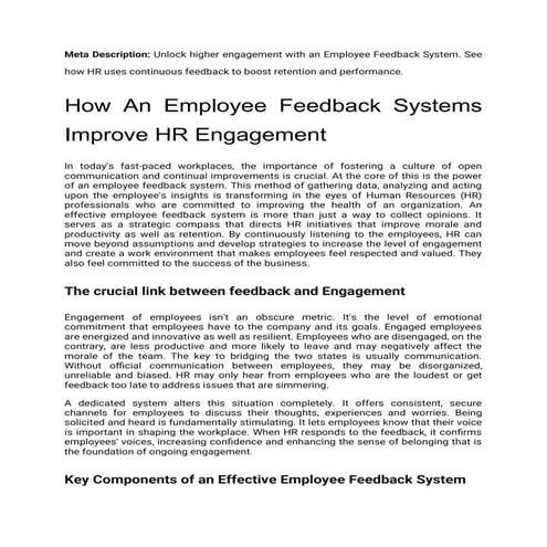 How An Employee Feedback Systems Improve HR Engagement.docx