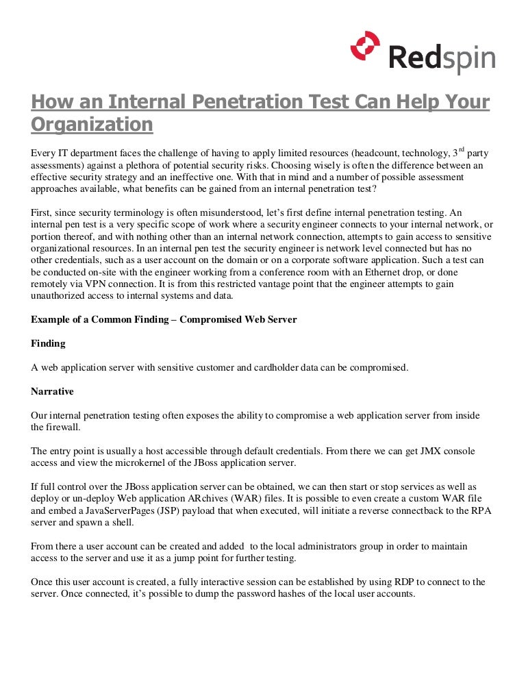 How An Internal Test Can Help Your Organization