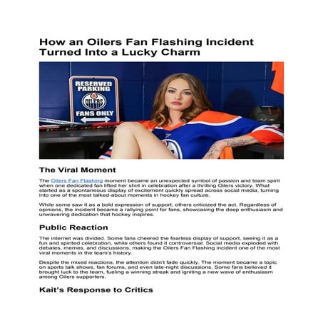 How the Oilers Fan Flashing Incident Became a Symbol of Team Spirit | DOCX