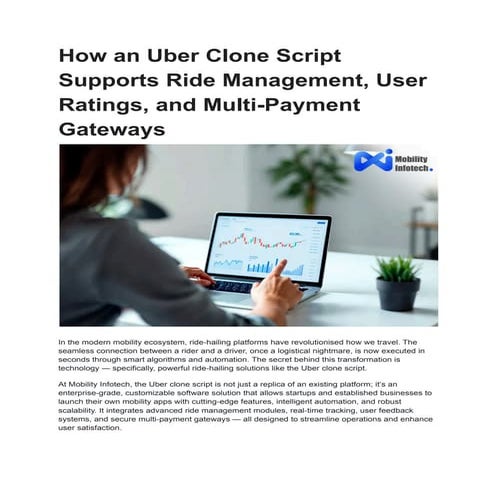 How an Uber‑Clone Script Supports Efficient Ride Management | PDF