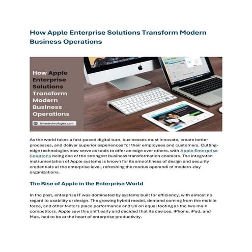 How Apple Enterprise Solutions Transform Modern Business Operations Pdf