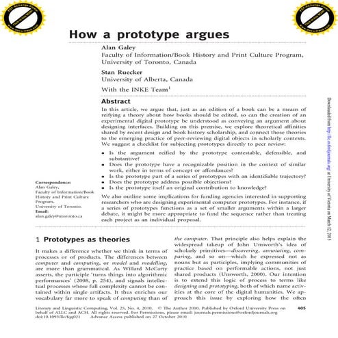 How a Prototype Argues