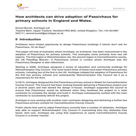 How architects can drive adoption of Passivhaus for primary schools in Englan...