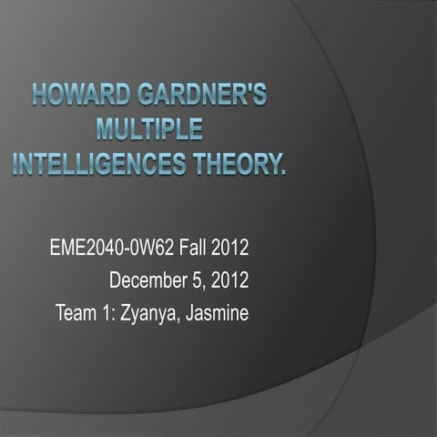 Howard Gardner's Theory of Multiple Intelligences